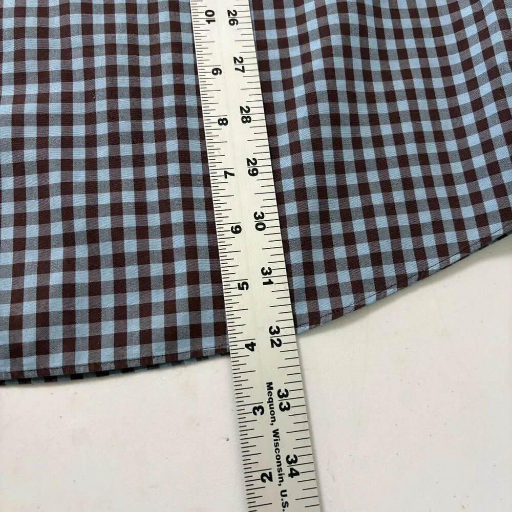 UNTUCKit Mclaren WF Button Up Shirt Mens‎ XXX Large Tall 3XLT Brown Blue Check